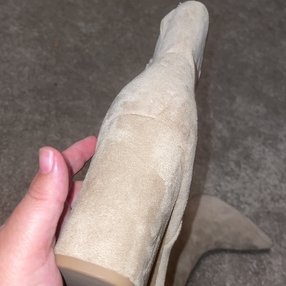 A new day 3 inch block heeled boots tan faux suede size 10 cullen ankle - Picture 5 of 11